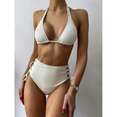 Patricia Push-Up-Bikini mit hoher Taille und Blattmuster